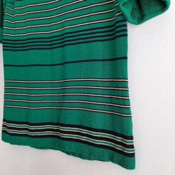 LUISA SPAGNOLI | Wool Blend Fine Knit Stripe Tee Shell Sz M - Picture 6 of 13